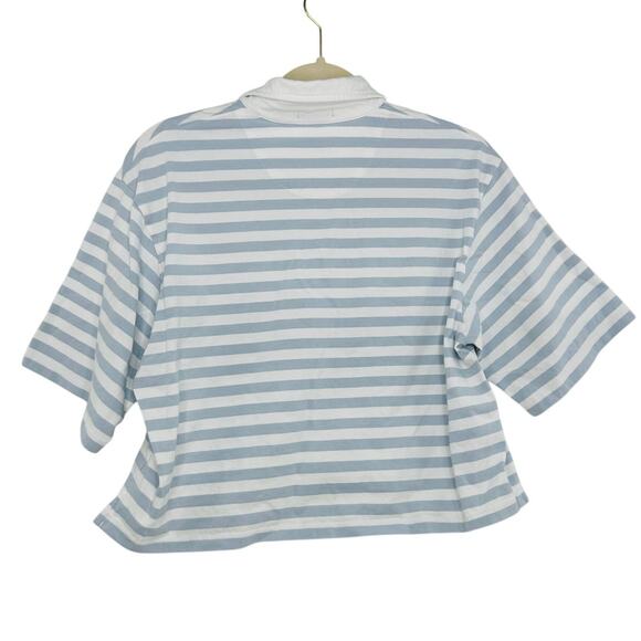 ATM Anthony Thomas Melillo Stripe Jersey Short Sleeve Polo Powder Blue Small - Picture 6 of 8